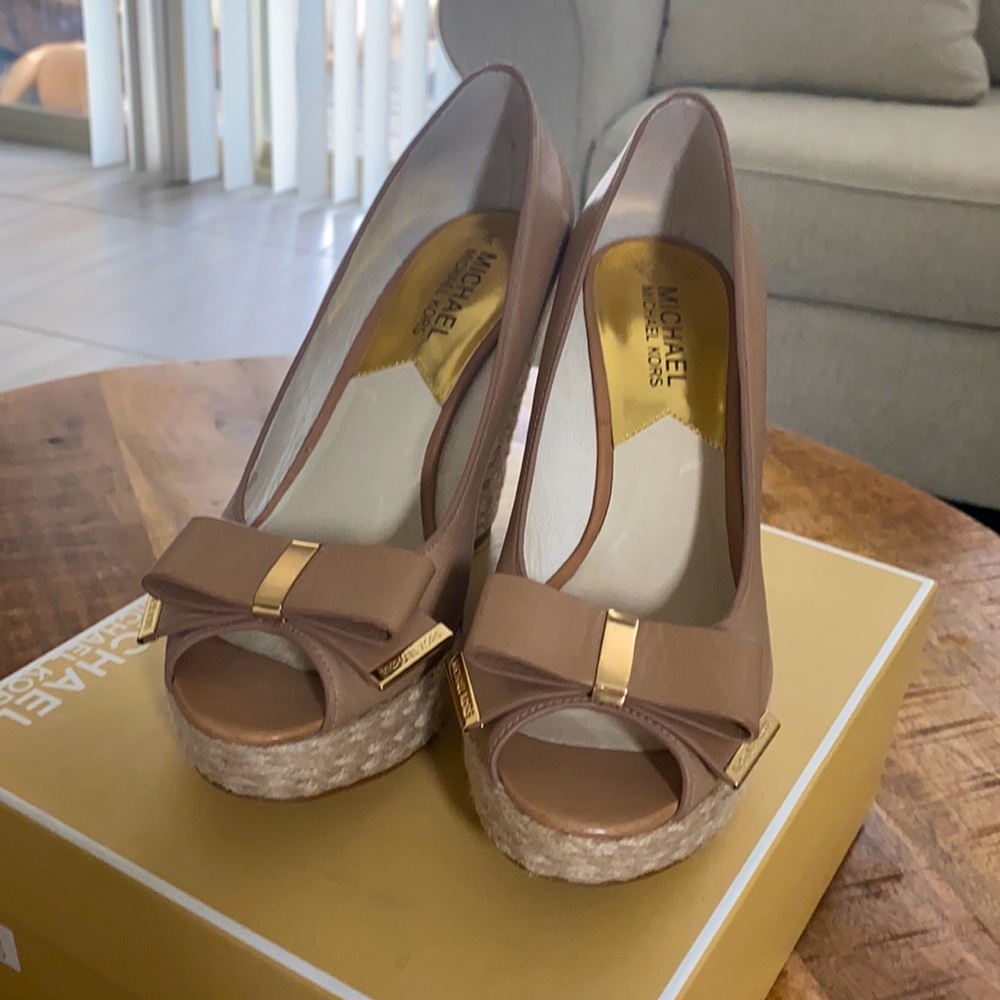 Camel colored wedges